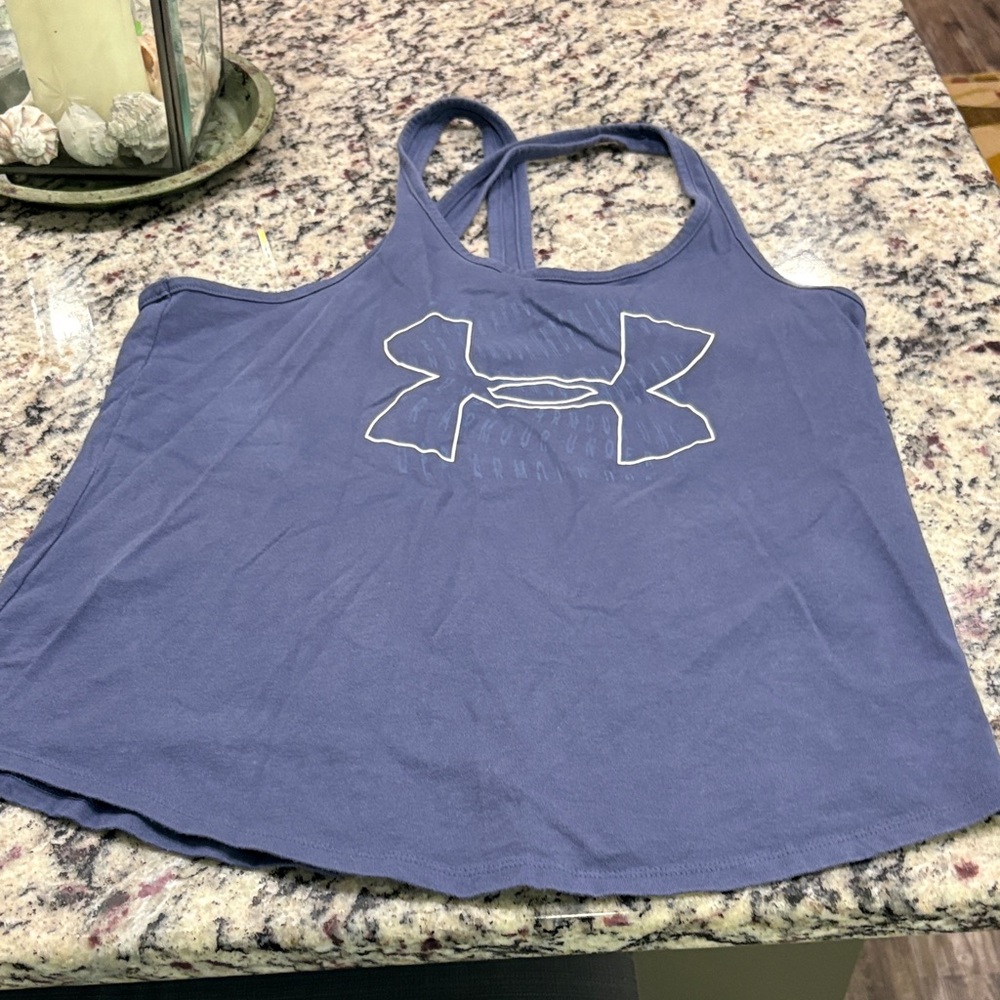 Under Armour Women's Blue-Purple Logo Racerback Tank